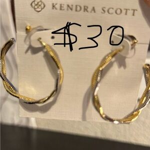 Kendra Scott Gold and Silver Twisted hop Earrings